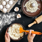 Silicone Spatula 3-piece Set, Ergonomic Handle High Heat-Resistant Spatulas, Non-stick Rubber Spatulas with Stainless Steel Core, Orange