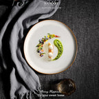 HaWare Stoneware Dinner Plates Set of 6, 10" Heavy Duty Ceramic Plates, Reactive Glaze Dinnerware for Home Restaurant, Chip and Scratch Resistant, Microwave and Dishwasher Safe, Reactive Pearl White