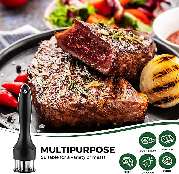 Meat Tenderizer, OLULU Stainless Steel Needle Ultra Sharp 20 Blades Meat Tenderizer Tool for tenderizing Chicken, Beef, Steak, Veal and Pork