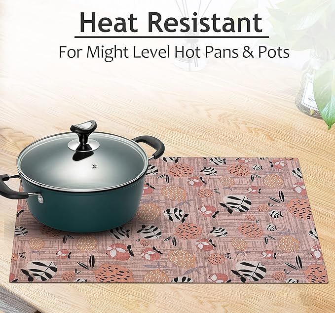 Ruvanti Placemats 100% Cotton 13x19 Inch, Dining Table Placemats Set of 6, Modern Place Mats for Dining Table Decor, Kitchen & Table Linens, Coffee Mat for Christmas Dinners - Dusty Palette