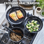 GreenPan Chatham Black Prime Midnight Hard Anodized Healthy Ceramic Nonstick 11 Piece Cookware Pots and Pans Set, PFAS-Free, Dishwasher Safe, Oven Safe, Black