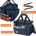 OPUX Soft Cooler Bag, Insulated Collapsible Lunch Cooler Tote for Men Work Camping Beach Travel, Portable Soft Sided Leakproof Waterproof Large Lunch Bag Box with Shoulder Strap 40 Cans, Heather Navy