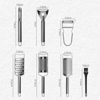Cheese Grater Set, 7-Piece Zester Grater Peeler Set Stainless Steel Kitchen Utensil Set for Bar Restaurant Home Ginger Lemon Fruit Chocolate Vegetables Apple Gift for Christmas Birthday Housewarming