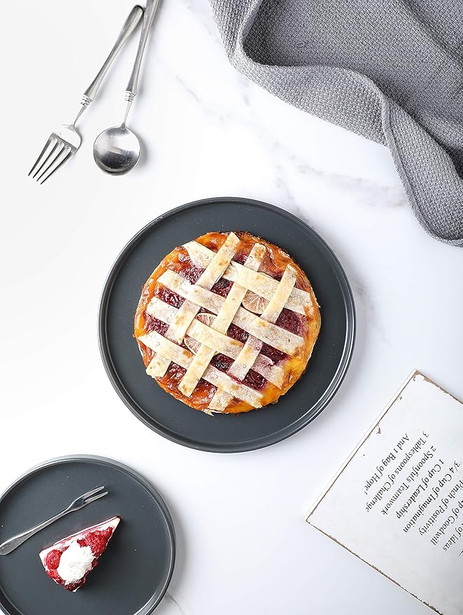 Stone Lain Stoneware Coupe - Celina Round Salad Plates Set, 4-Piece, Grey Matte