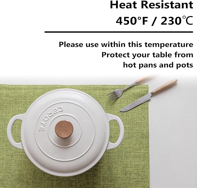 Home Brilliant Green Placemats Set of 8 Washable Place Mats Linen Placemats Heat Resistant Table Mats for Wooden Table Indoor Outdoor Decor, Lime Green