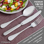 Semi-Matte Design Flatware, Silverware Set for 8 persons, 40 Piece - Spoons, Forks, and Knives 18/10 Stainless Steel, Dishwasher Safe