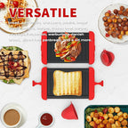 Microwave Sandwich Maker & Grill Cheese Maker with Silicone Oven Mitts, Fast Cooking, Non-Stick, Dishwasher Safe, Perfect for Paninis, Quesadillas, Ideal for College Students & Busy Professionals