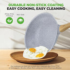 Nutrichef 22-Piece Cookware and Bakeware Set | Professional Home Kitchen Collection with Multi-Sized Pots, Pans, Non stick and Heat-Resistant Tools (Moon Grey Marble)