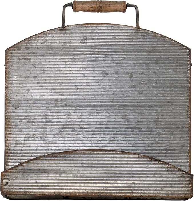 Red Co. 11” x 11” Corrugated Metal Cookbook Display Stand & Recipe Holder with Handle