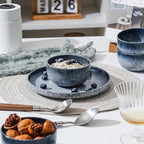 S&Q'S CERAMICS Ceramic Small Bowls for Kitchen, Set of 6, 9 ounce Ice Cream Bowls, Soup, Dipping, Side Dishes, Condiments, Snack, Prep, Microwave and Dishwasher Safe (Dark Blue)