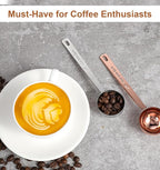 2Pcs 1/8 Cup Scoop, Stainless Steel 2 Tbsp Coffee Scoop with Long Handle,Suitable for Coffee Beans, Ground Coffee & Baking (30ml)