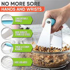 Spring Chef Dough Blender, Top Professional Pastry Cutter, Heavy Duty Baking Tool with Stainless Steel Blades, Medium Size, Aqua Sky