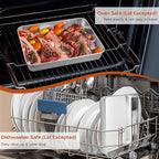 Baking Pan Set, 9¼ x 7⅛ x 2 Inch Small Rectangle Sheet Cake Pan with Lid, Stainless Steel Bakeware for Lasagna Brownie Casseroles