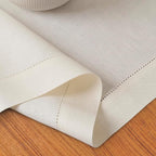 D'Moksha Homes Linen Ivory Table Runner 60 Inches - Classic Hemstitch, 100% Pure Linen Coffee Table Runner 14 x 60 Inch Ideal for Dresser Tables - Summer, Fall and Halloween