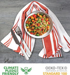 Urban Villa Fall Kitchen Towels 100% Cotton Pack of 6 Highly Absorbent Quick Drying Soft Premium Dish Towels for Kitchen with Hanging Loop Thanks Giving TeaTowels - 20x30 Inch (Rust & White Striped)