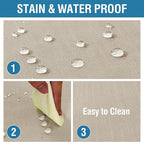 H.VERSAILTEX Linen Textured Table Cloths 60 x 84 Inch Premium Solid Tablecloth Spill-Proof Waterproof Table Cover for Dining Buffet Feature Extra Soft and Thick Fabric Wrinkle Free, Taupe