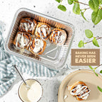 PLASTICPRO 25 Pack Aluminum Pans 8'' X 10" Disposable Pans with Covers Heavy Duty 5 lb Foil Pans for Baking and Cooking