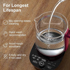 Electric Kettle, 1.5L Borosilicate Glass Hot Water Kettle Electric & Tea Kettle for Coffee or Tea, BPA Free, Auto Shut-Off, Stainless Steel, Red, 1200w