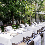 sancua White Tablecloths for 8 Foot Rectangle Tables, 6 Pack - 60x120 Inch - Washable Fabric Cloth Table Cloth for Wedding, Party, Birthday, Banquet, Reusable Polyester Table Covers