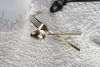 Fortessa Arezzo 18/10 Stainless Steel Flatware, 5 Piece Place Setting, Service for 1, Brushed Gold