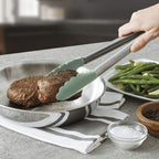 KitchenAid Gourmet Silicone-Tipped Stainless Steel Tongs, 12 Inch, Pistachio