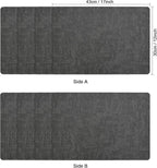 Myir JUN Placemats Dual Sided, Faux Leather Place Mats Set of 6 Indoor for Dining Table Outdoor Placemat Square Non-Slip Washable Table Mats (Gray, Set of 6)