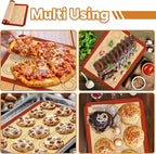 P&P CHEF 11.6 Inch Silicone Baking Mats, 2 Pcs Reusable Silicone Oven Mat, Non Stick Baking Supplies for Macaroon Pastry Bread Dough Cookie, Fits Well with Sheet Pan, Healthy & Easy Clean