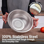 PriorityChef Premium 4 Qrt Stainless Steel Colander for Kitchen, Durable Rice and Pasta Strainer with Handle, Rust-Resistant & Dishwasher Safe