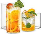 LUXU Drinking Glasses 15 oz Set of 2,Thin Highball Glasses 19 oz Set of 2,Elegant Bar Glassware For Water,Juice,Beer, Drinks,and Cocktails and Mixed Drinks,Lead-Free Juice Glass,Glass Drink Tumblers