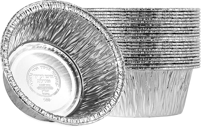PLASTICPRO 4.5'' Inch Round Tin Foil Pans Disposable Aluminum, Freezer & Oven Safe Pack of 20