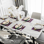 Home Brilliant Cloth Placemats Set of 8 Heat Resistant Dining Table Place Mats for Kitchen Table, 13 x 19 inches, Purple