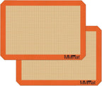 Silicone Baking Mat - Best German Silicone - Non Slip Silicone Baking Sheet, Non Stick Reusable Silicone Mats for Baking, Oven Liner, Counter Mat - Half Sheet Baking Mat, Set of 2