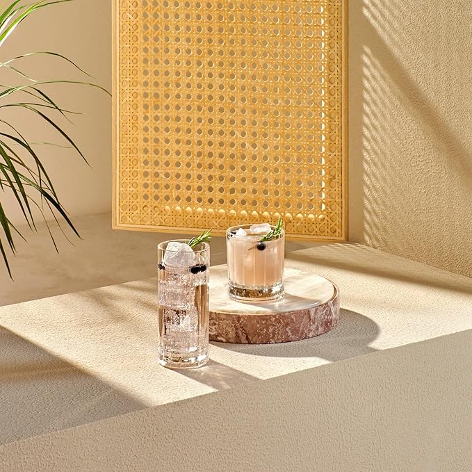 NUDE Whiskey Glasses Set of 4 DOF – 11.25 oz Premium Lead-Free Crystal Old Fashioned Rocks Glasses for Whisky, Scotch, Bourbon & Cocktails – Clear Heavy Base, Dishwasher Safe Barware Luxury Gift Set