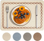 Placemats Set of 4, Heat Resistant & Waterproof Table Mats for Dining, Non Slip Scratch Proof Place Mats for Kitchen, Easy to Clean - Outdoor,Indoor Use（17x12 Inch）