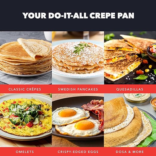 GreenPan x Bobby Flay 11" Carbon Steel Crepe Pan, Pre-Seasoned, Nontoxic, PFAS-Free, Induction Compatible, Pancake & Omelet Flat Griddle, High-Heat & Oven Safe Cookware, Cast Iron Alternative