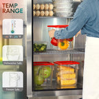 CURTA 4 Pack Food Storage Container with Green Lid - NSF Commercial Grade in 4.0 Qt - Square, Clear, Polycarbonate