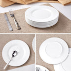 8” White Melamine Salad Plates - Smooth Round 8 Inch Melamine White Plates, Dishwasher Safe Durable Appetizer-Dishes, Set of 8