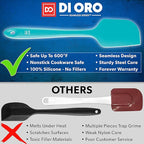 DI ORO Silicone Spatula Set - Rubber Kitchen Spatulas for Baking, Cooking, & Mixing - 600°F Heat-Resistant & BPA Free Silicone Scraper Spatulas for Nonstick Cookware - Dishwasher Safe (3pc, Teal)