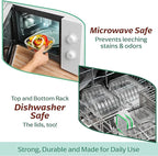 Fusion Gourmet Glass Meal Prep Containers with Lids [6 Pack] Storage Containers, Leak proof, Airtight Locking Lids, Microwave, Oven, Freezer & Dishwasher Safe