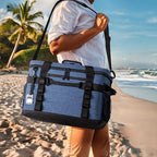 OPUX Cooler Bag, 60 Cans Insulated Soft Collapsible Portable Cooler, Soft Sided Leakproof Cooler for Beach Camping with Shoulder Strap, Ice Chest for Travel Road Trip Picnic, Navy Blue