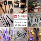 DI ORO Silicone Ladle – Soup Ladle for Cooking & Serving Heat-Resistant - Large Kitchen Ladle Nonstick Cookware Safe - Soup Serving Spoon with Wide Bowl - Silicone Utensil Dishwasher Safe (Lavender)