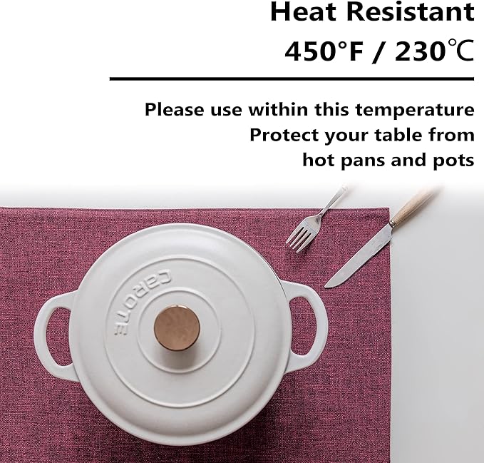 Home Brilliant Red Placemats Set of 4 Cloth Placemat for Holiday Heat Resistant Dining Table Mats Kitchen Washable Place Mats, Wine Red