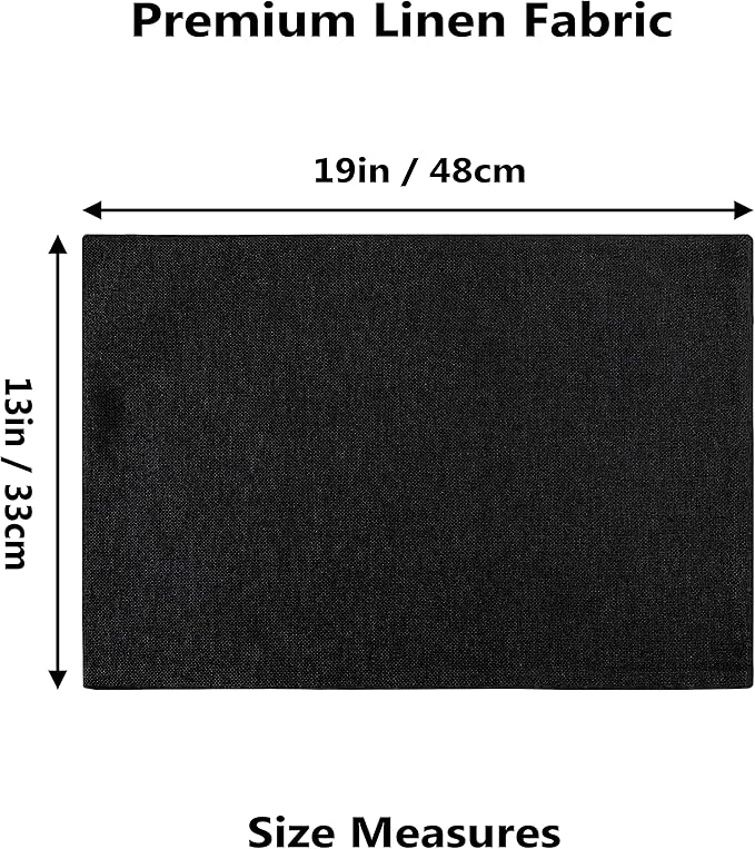 Home Brilliant Black Placemats Set of 4 Heat Resistant Halloween Table Mats Cloth Dining Table Place Mats Kitchen Washable Placemat New Year, Black