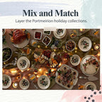 Portmeirion Holly and Ivy 8-Inch Salad Bowls (Set of 6) - Festive Earthenware for Christmas Dining, Ideal for Salads, Sides, Desserts - Microwave, Dishwasher, Freezer Safe - Seasonal Tableware