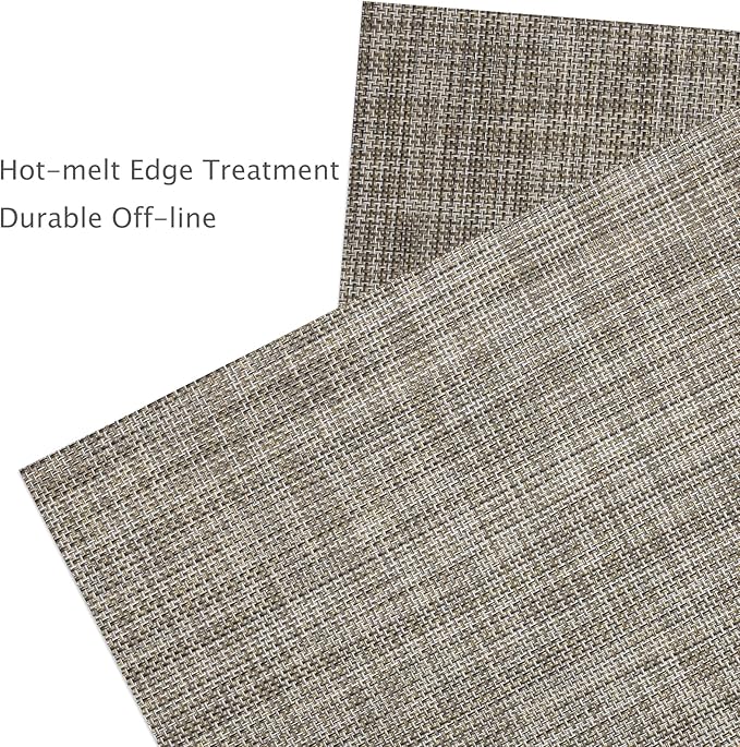 Myir JUN Placemats Set of 4, Vinyl Woven Placemats Place Mats Indoor Set of 4 Washable Table Mats Non-Slip Place mats for Dining Table (Caramel, Set of 4)