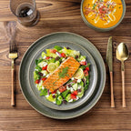 LERATIO Stoneware Dinnerware Sets for 6,Handcarft Ceramic Plates and Bowls Sets,Chip and Scratch Resistant Dishes, Dishwasher & Microwave Safe, Oven safe,Reactive Glaze-Green