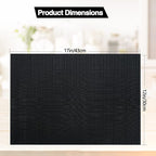 Black Placemats Set of 4 - Easy Clean Washable Vinyl Placemats - Wipeable Heat Proof Table Mats for Dining Table - 17x12 Inch (Pure Black, 4)