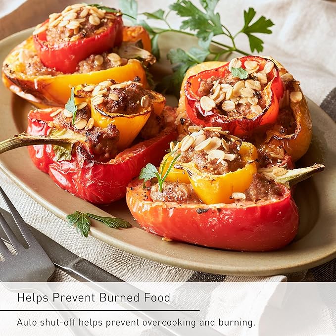 Panasonic FlashXpress Toaster Oven Countertop, 4-Slice Compact Size w/Double Infrared Heating, PFAS-free, 6 Auto Cook Options & Precise Temperature Control, 1300W - NB-G200P (Stainless Steel)