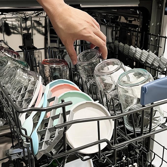 Felli On The Go Yogurt Parfait Snack Cup with Lid, Reusable Leak Proof Acrylic Travel Container for To Go Cereal Granola Milk, 12 oz Clear Mason Jar with Spoon & Crunch Fruit Holder (2, Yellow)