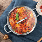 Stainless Steel Stock Pot, Homikit 24 Quart Large Stockpot Soup Pot with Lid, Tri-ply Bottom Cookware for Induction Gas Various Stovetops, Seafood Sauce Canning Cooking Pot for Large Group and Events